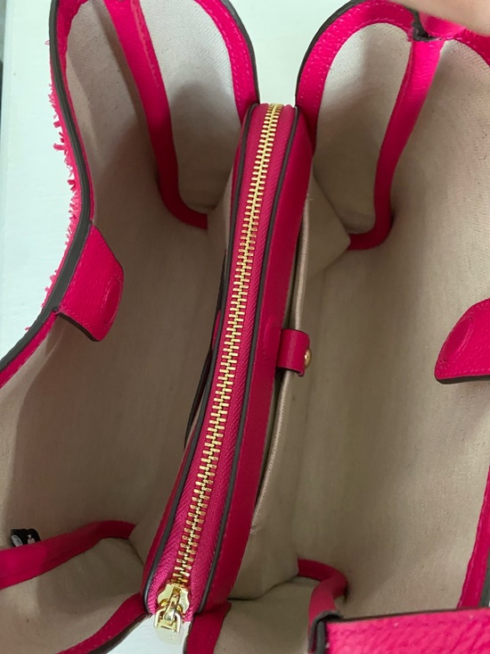 Kate Spade Knott Raffia Tweed Medium Crossbody Satchel, Wild Raspberry Pink Bag - Picture 13 of 14